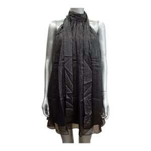 CHIFFON OPEN BACK MINI DRESS IN	BLACK SZ: XS